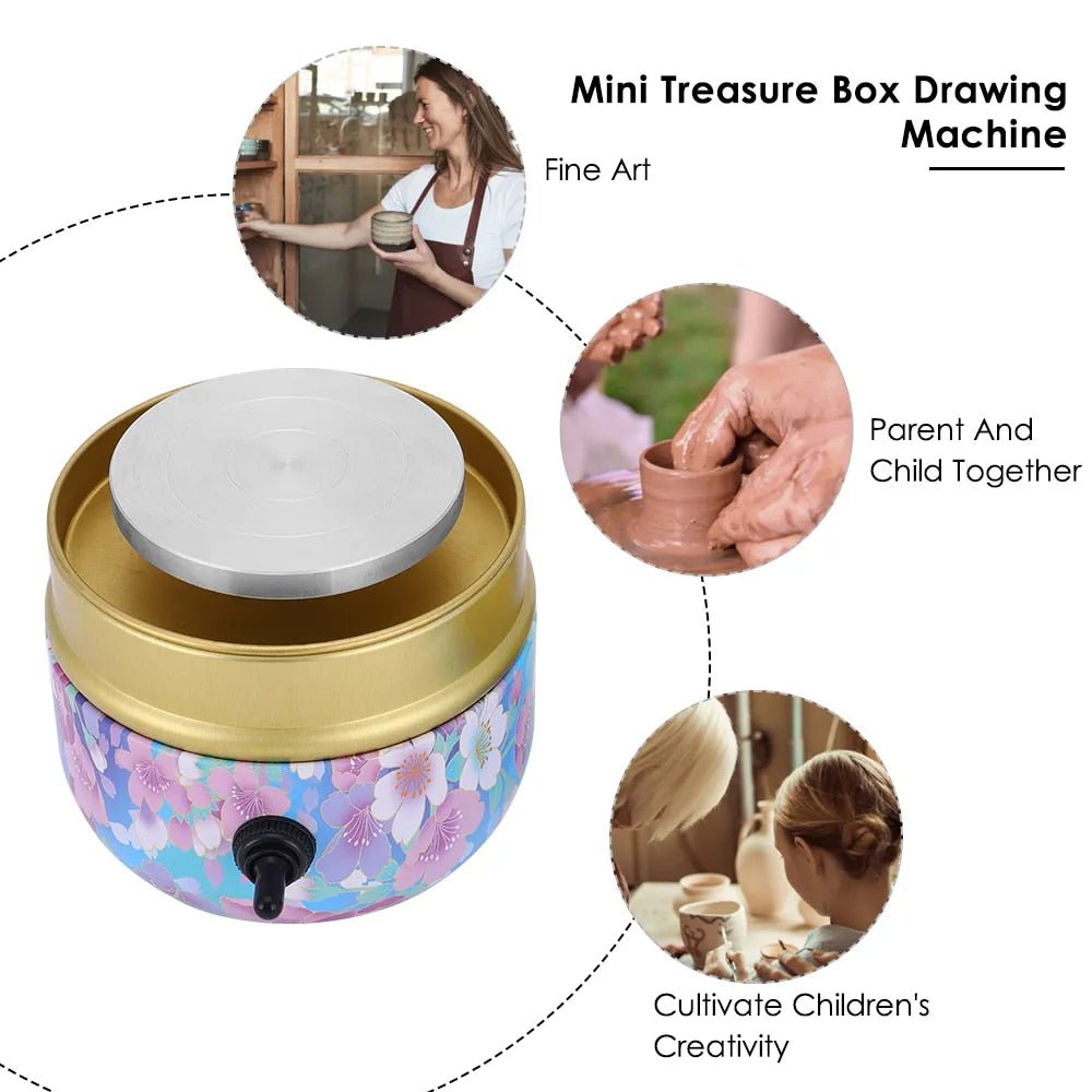 TinyTurns: Mini rotating platform for pottery, compact and precise